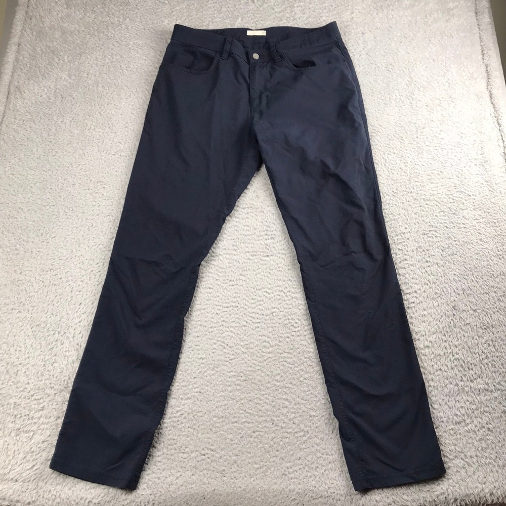 Tasc Performance Motion Pants Mens 33 (34x31) Navy Bamboo Blend Stretch Active
